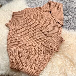 Mock neck cropped sweater
